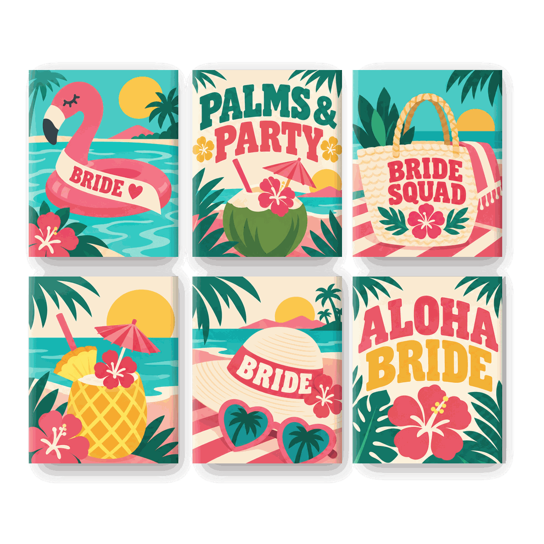 6 Mini-Gemälde | Aloha-Braut Set