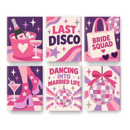 6 Mini-Gemälde | Letzte Disco Set