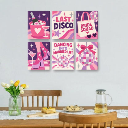 6 Mini-Gemälde | Letzte Disco Set
