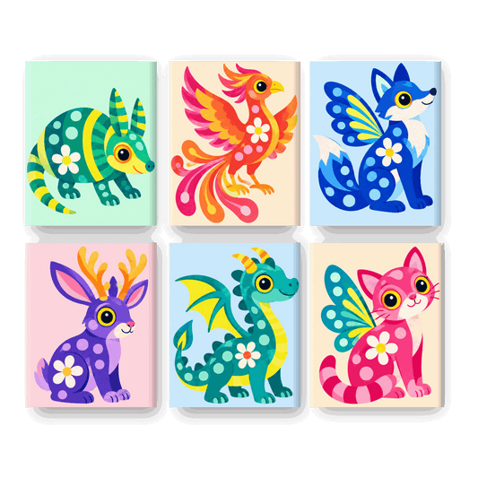 6 Mini-Gemälde | Alebrijes Set