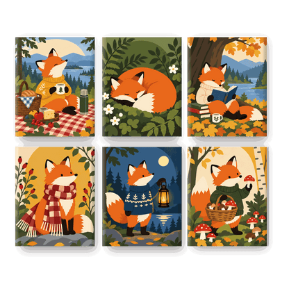 6 Mini-Gemälde | Fuchsgeschichten Set