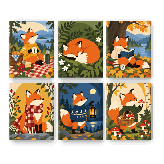 6 Mini-Gemälde | Fuchsgeschichten Set