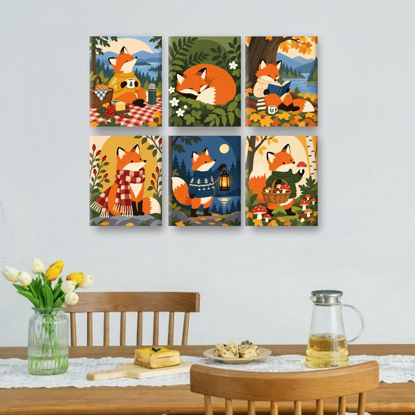 6 Mini-Gemälde | Fuchsgeschichten Set