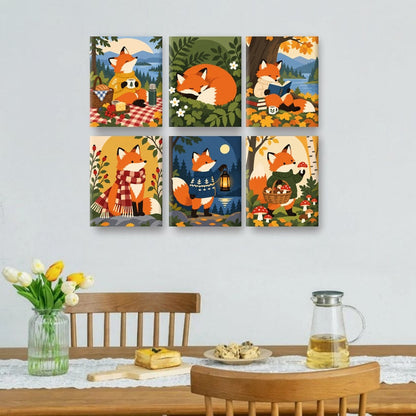 6 Mini-Gemälde | Fuchsgeschichten Set