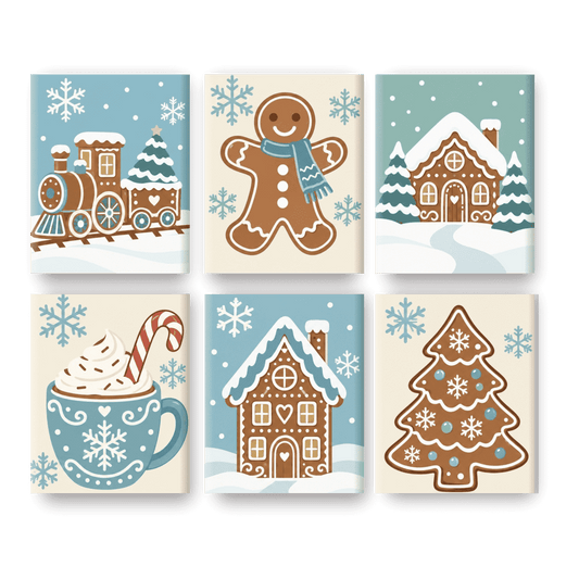 6 Mini-Gemälde | Glasierte Lebkuchen Set
