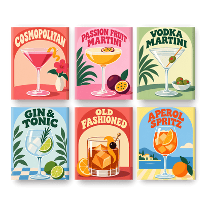 6 Mini-Gemälde | Groovy Cheers Set