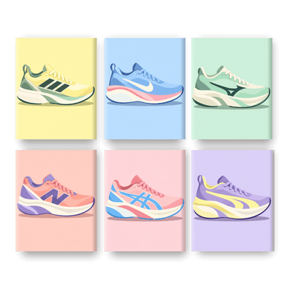 6 Mini-Gemälde | Pastell-Sneaker Set