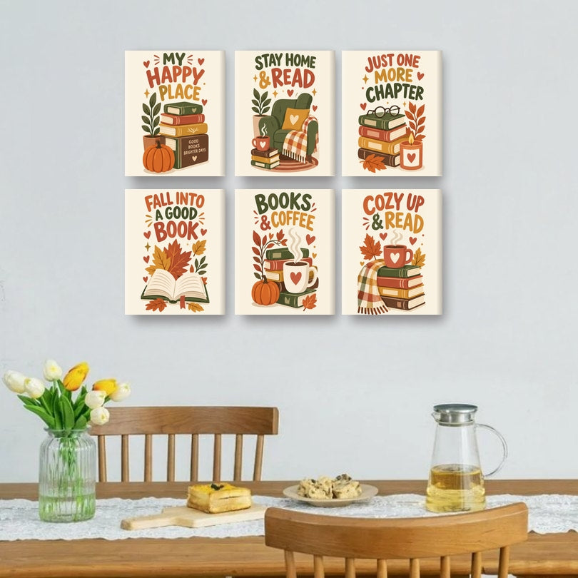 6 Mini-Gemälde | Pumpkin-Spice-Seiten Set