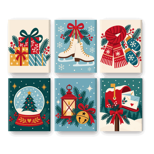 6 Mini-Gemälde | Geschenkestapel Set