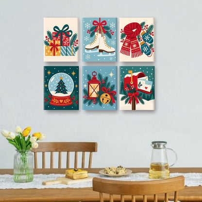 6 Mini-Gemälde | Geschenkestapel Set