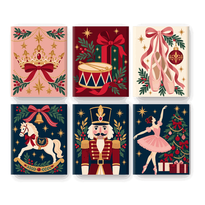 6 Mini-Gemälde | Königliche Weihnachtskrone Set
