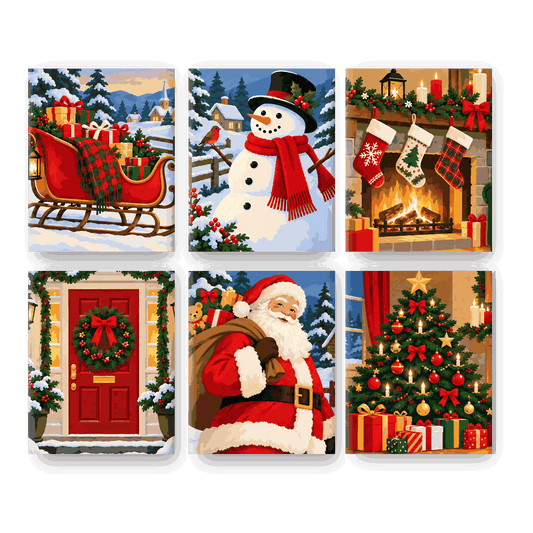 6 Mini-Gemälde | Magische Weihnachtsmomente Set