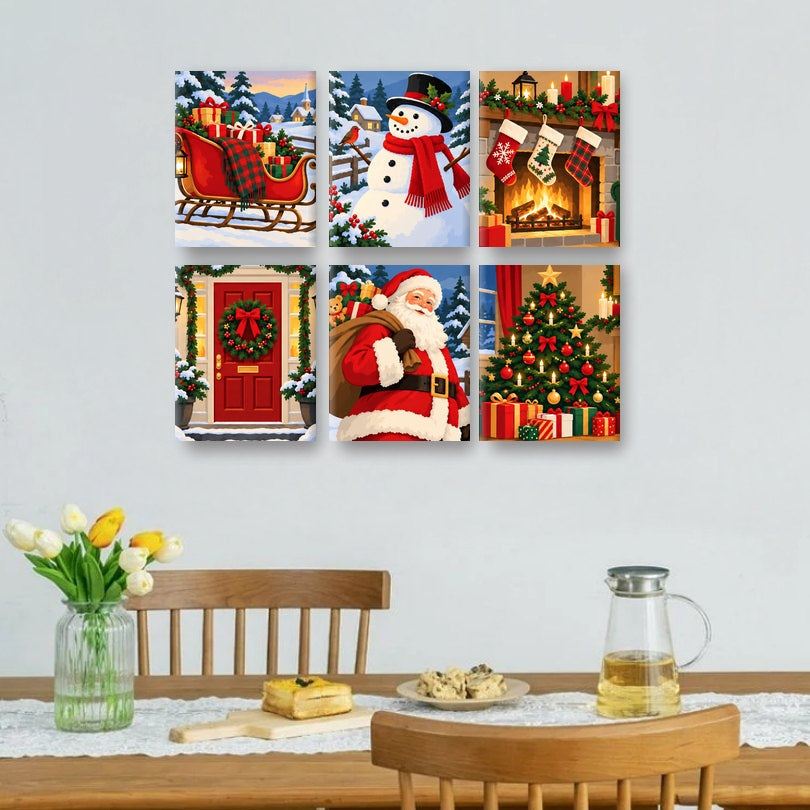 6 Mini-Gemälde | Magische Weihnachtsmomente Set