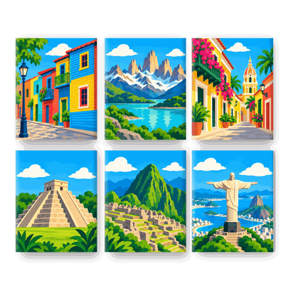6 Mini-Gemälde | Wunder Lateinamerikas Set