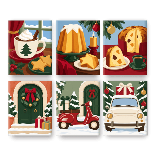 6 Mini-Gemälde | Weihnachtlicher Kakao Set