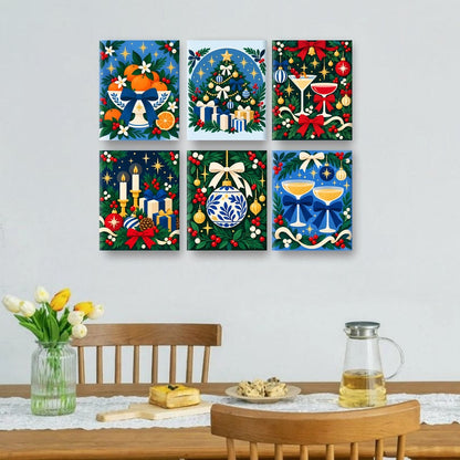 6 Mini-Gemälde | Nikolaus-Orangenschale Set