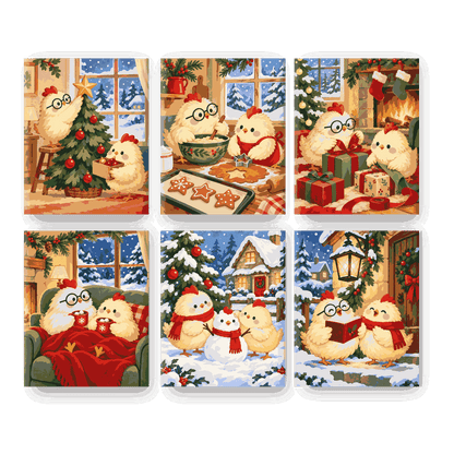 6 Mini-Gemälde | Ein kükenfrohes Fest Set