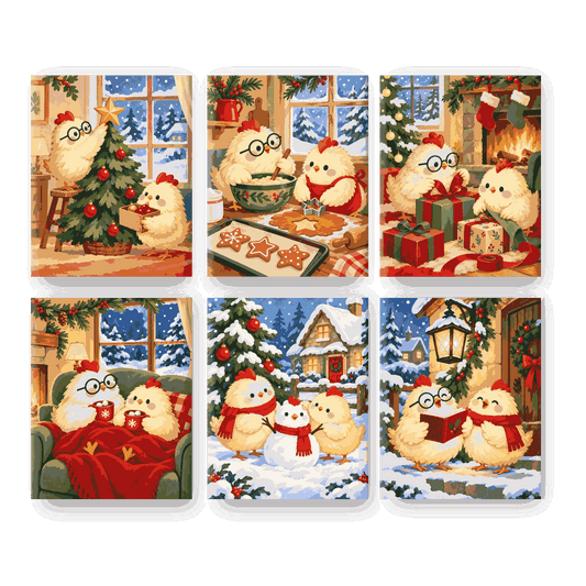 6 Mini-Gemälde | Ein kükenfrohes Fest Set