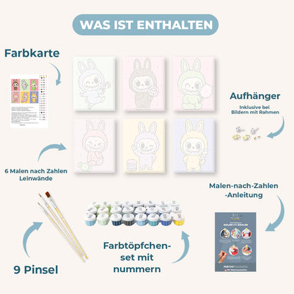 6 Mini-Gemälde | Süßes Puppen Set