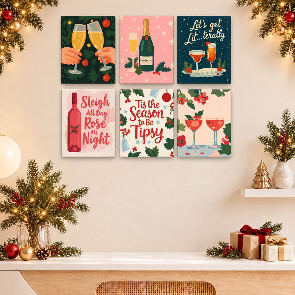 12 Mini-Gemälde | Festliches Weihnachtsbundle