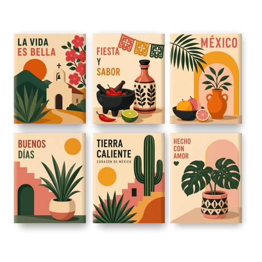 6 Mini-Gemälde | Tierra Caliente Set - Malen nach Zahlen
