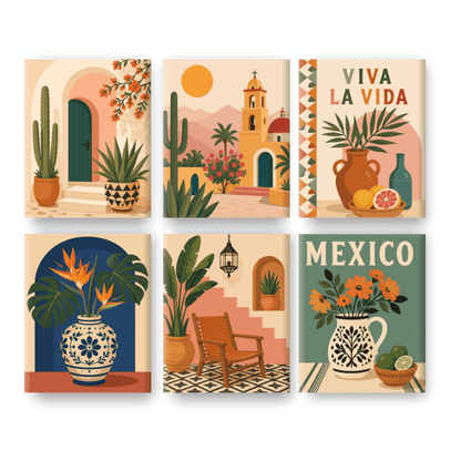 6 Mini-Gemälde | Viva La Vida Set - Malen nach Zahlen