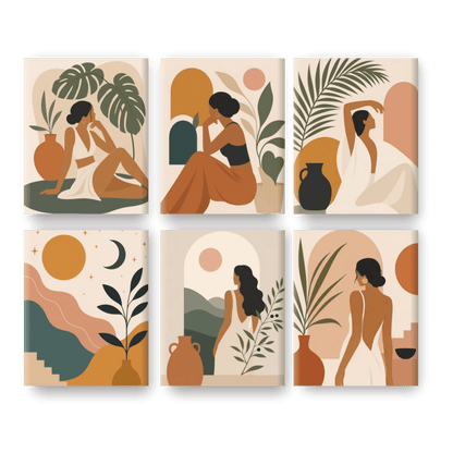 6 Mini-Gemälde | Terra Goddess Set - Malen nach Zahlen