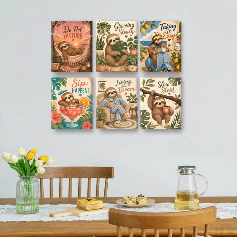 6 Mini-Gemälde | Bitte nicht stören Set