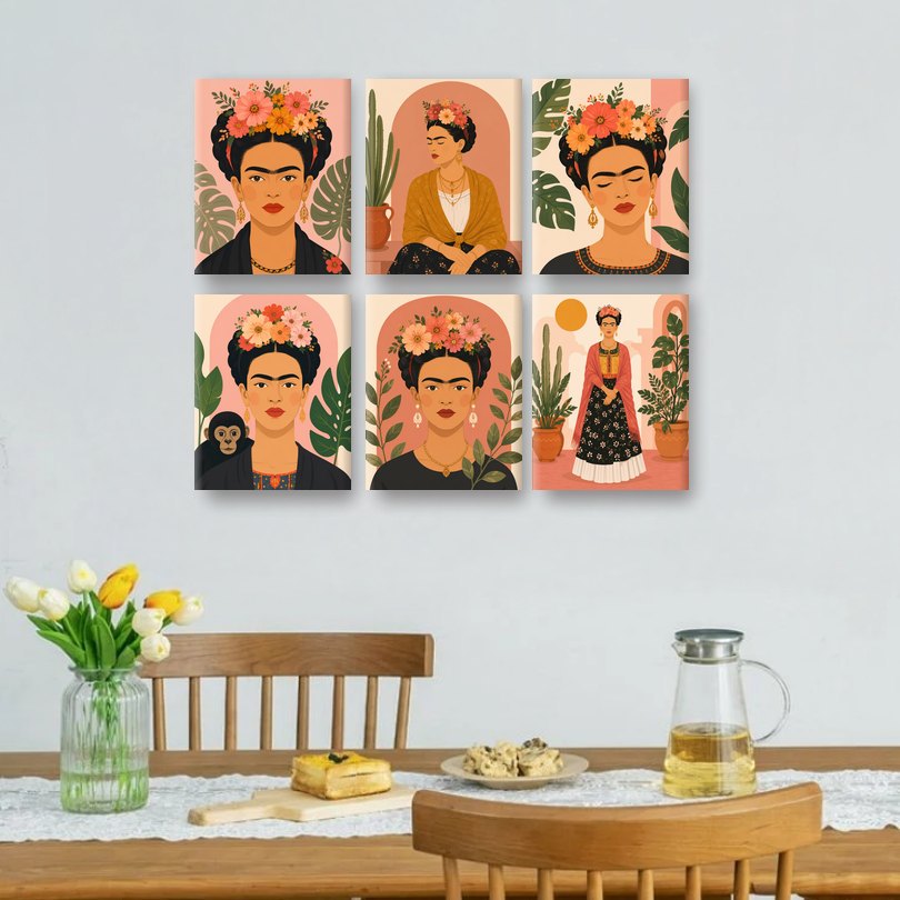 6 Mini-Gemälde | Frida Set