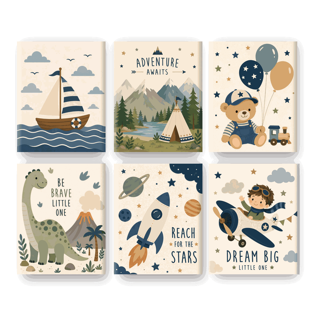 6 Mini-Gemälde | Kleines Segelboot Set - Malen nach Zahlen