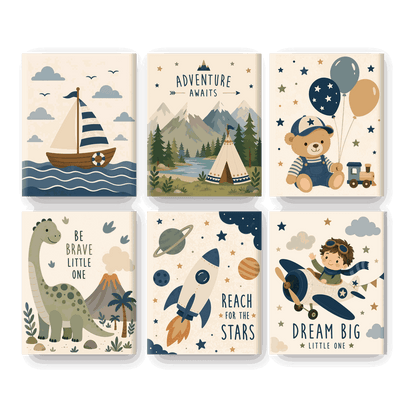 6 Mini-Gemälde | Kleines Segelboot Set - Malen nach Zahlen