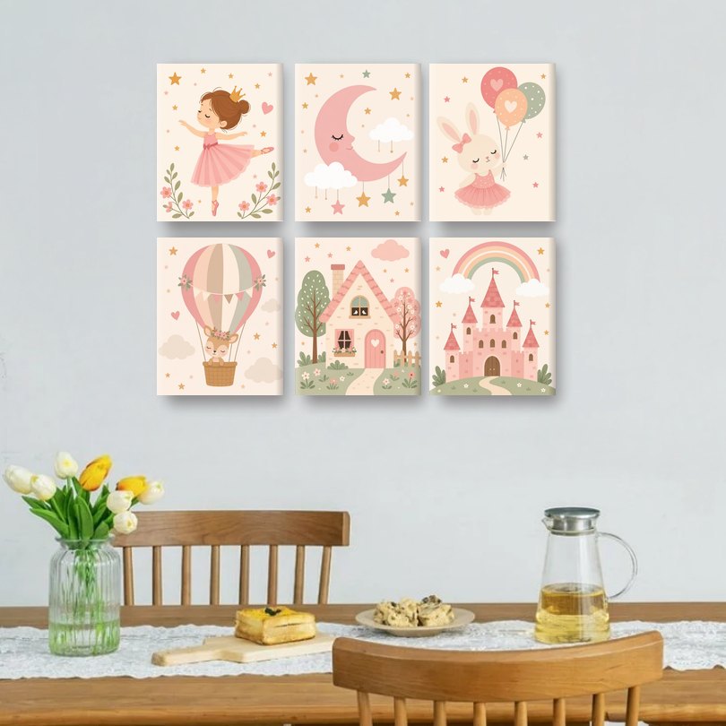 6 Mini-Gemälde | Kleine Ballerina Set