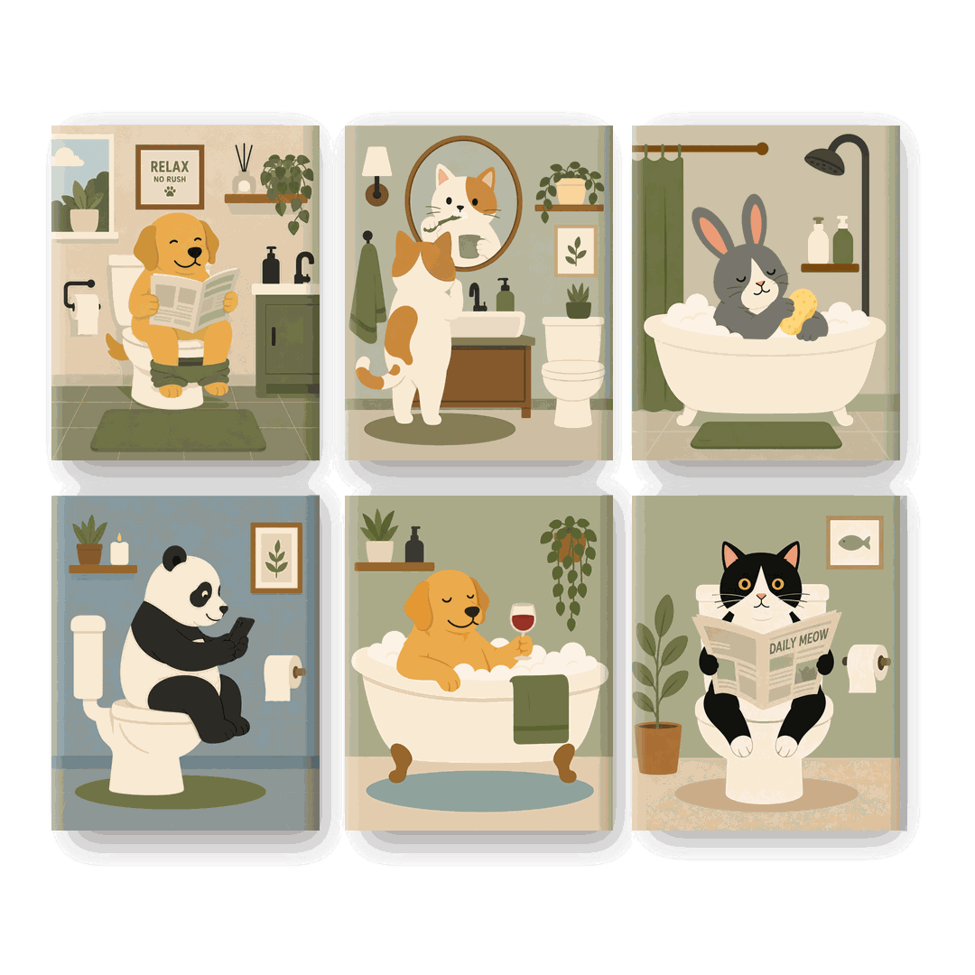6 Mini-Gemälde | Entspann dich, keine Eile Set - Malen nach Zahlen