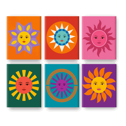 6 Mini-Gemälde | Sonnig Set - Malen nach Zahlen