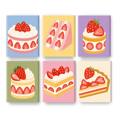 6 Mini-Gemälde | Beeren-Bäckerei Set - Malen nach Zahlen