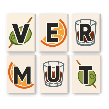 6 Mini-Gemälde | Vermut Set - Malen nach Zahlen