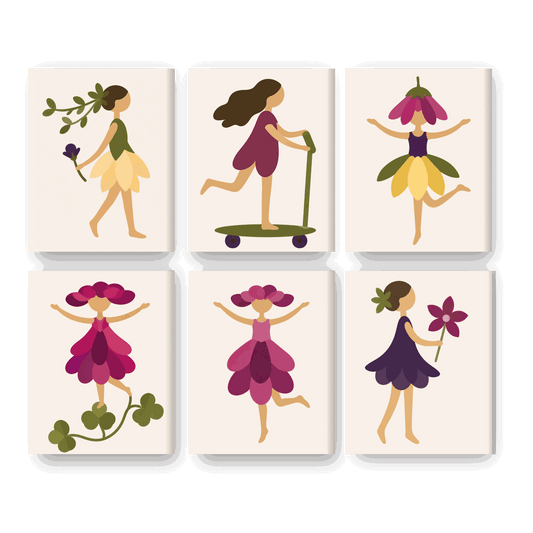 6 Mini-Gemälde | Nymphen Set - Malen nach Zahlen