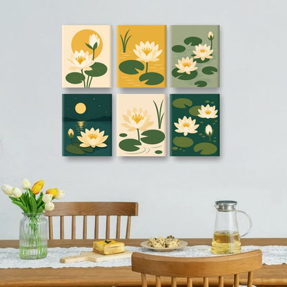 6 Mini-Gemälde | Lotus Set