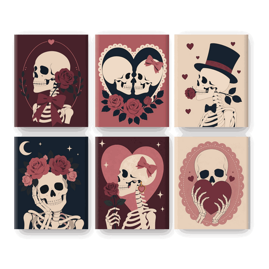 6 Mini-Gemälde | Dunkle Romanze Set - Malen nach Zahlen