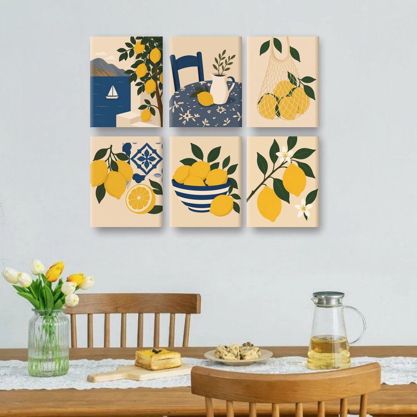 6 Mini-Gemälde | Amalfi Set