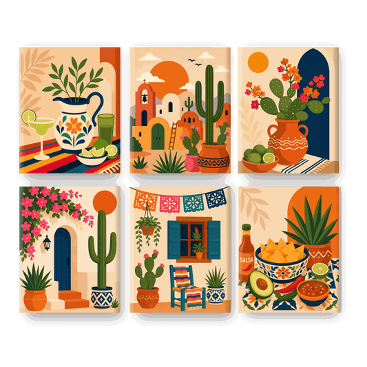 6 Mini-Gemälde | Margarita Set - Malen nach Zahlen