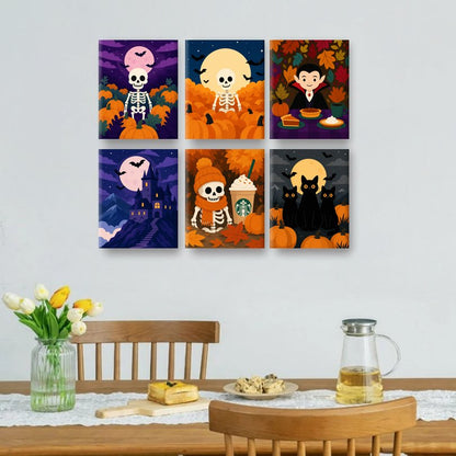 6 Mini-Gemälde | Herbstliches Spektakel Set