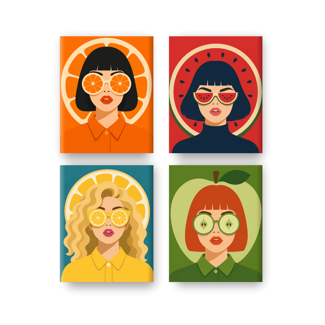 4 Mini-Gemälde | Tropicana Set - Malen nach Zahlen