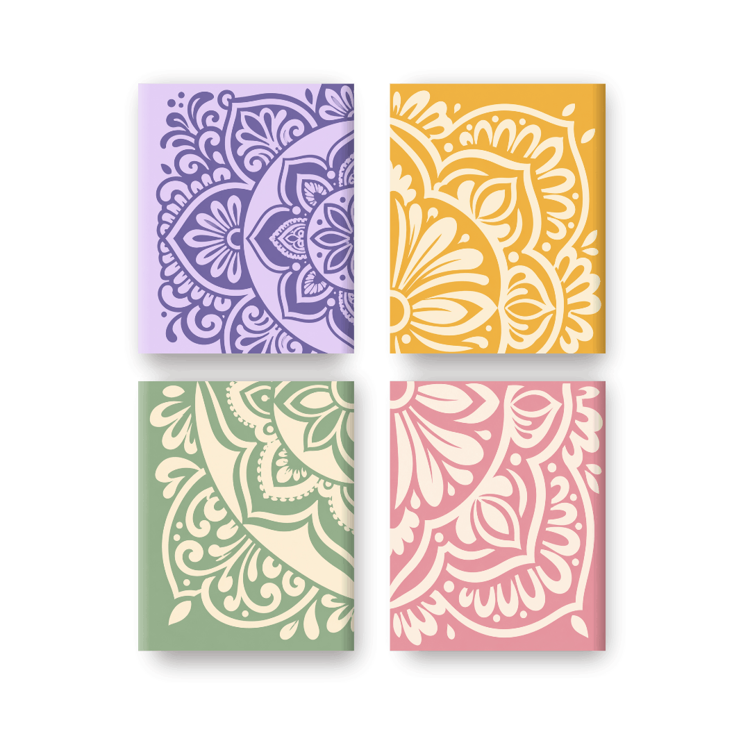 4 Mini-Gemälde | Mandala Set - Malen nach Zahlen