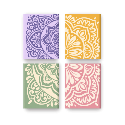 4 Mini-Gemälde | Mandala Set - Malen nach Zahlen