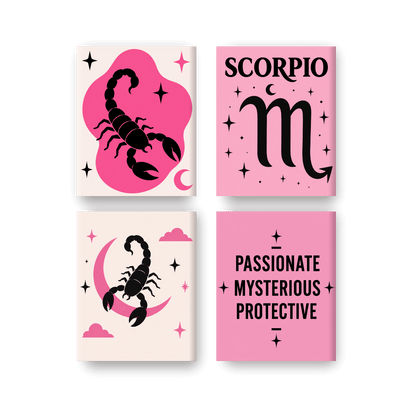 4 Mini-Gemälde | Skorpion Set - Malen nach Zahlen