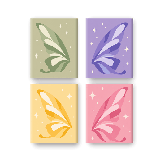 4 Mini-Gemälde | Feenflügel Set - Malen nach Zahlen
