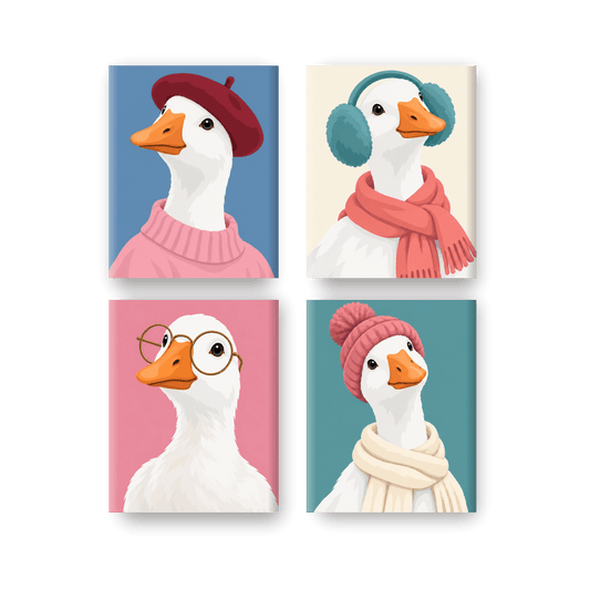 4 Mini-Gemälde | Frostig & Charmant Set