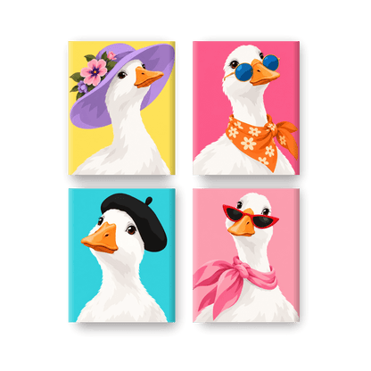 4 Mini-Gemälde | Très Chic Gänse Set