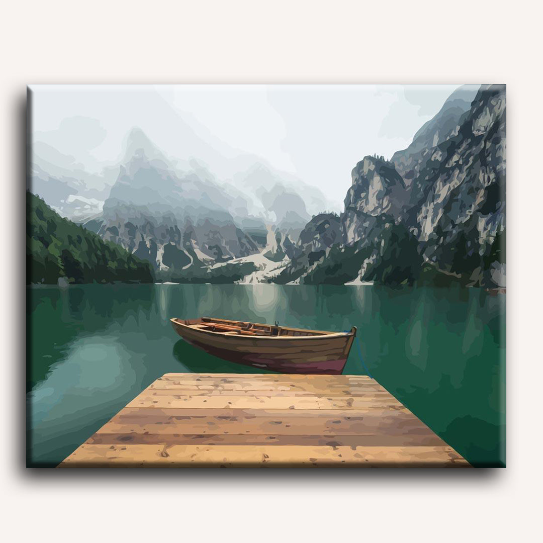 Malen nach Zahlen - Berge und See in den Dolomiten